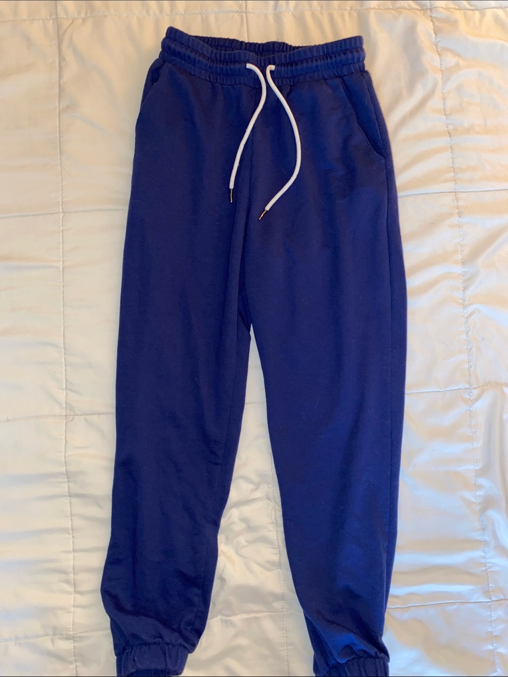 Women's Royal Blue Drawstring Jogger Sweatpants - Casual Elastic Waist